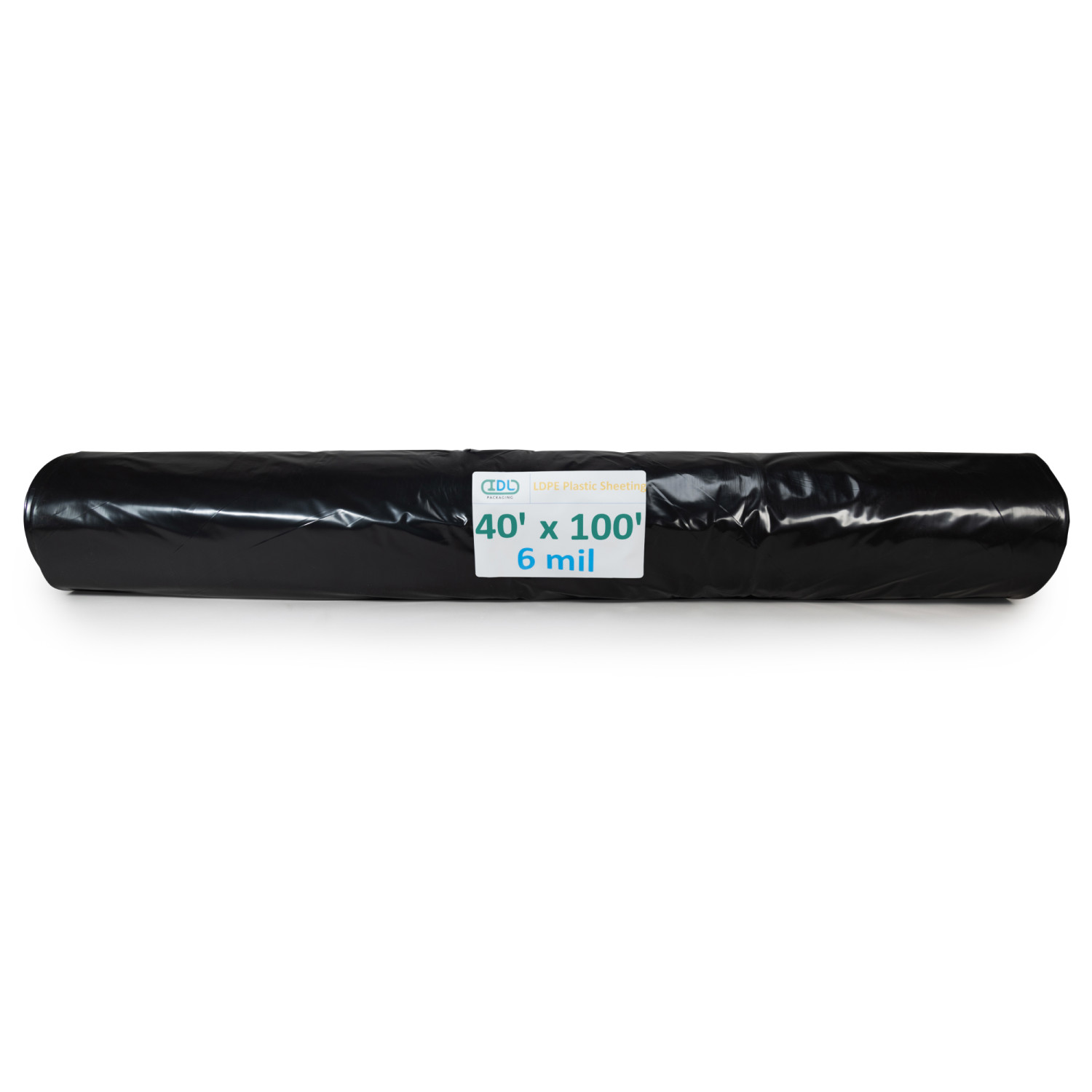 40' x 100' Black 6 mil Greenhouse Plastic Sheeting, LDPE Film Roll, 4000 sq. ft. Area 1